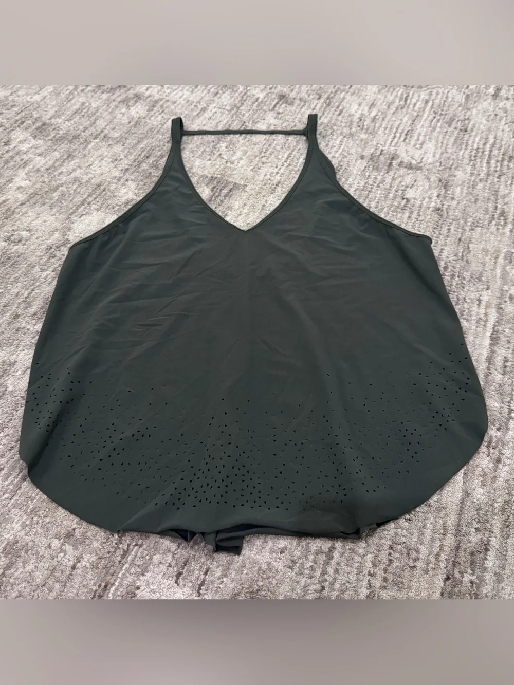 Lululemon Dark Green Set Free Run Tank Believe sz 4 or 6